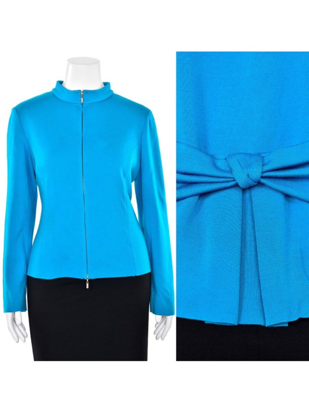 St. John Knits for Nordstrom's Milano Knit Zip-Up Jacket sz 10